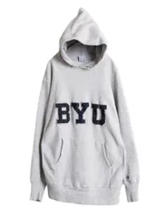 【お得なクーポン配布中!】 90s USA製 チャンピオン リバースウィーブ カレッジ 刺繍 スウェット フード パーカー メンズ XL オールド Champion 裏起毛 霜降り グレー