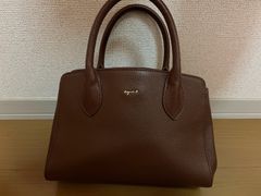 【即日発送】agnes b 2wayハンドバッグ　ショルダーバック ブラウン