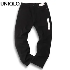 新品★ 未使用 UNIQLO ユニクロ ウルトラストレッチ スキニーフィット テーパード デニム パンツ ジーンズ Sz.34 メンズ 黒