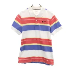 ナイキ ボーダー 半袖 ポロシャツ M NIKE ロゴ刺繍 メンズ 【中古】  【230515】