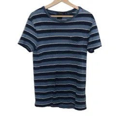 POLObyRalphLauren(ポロラルフローレン) 半袖Tシャツ サイズS メンズ - ブルーグレー×ダークネイビー×白 クルーネック/ボーダー