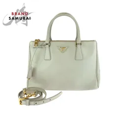 美品 PRADA プラダ サフィアーノ ガレリア ホワイト レザー BN2863 トートバッグ ショルダーバッグ ハンドバッグ 2way 502160【中古】