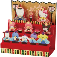 13-3 JHN SANRIO 海外輸送可 グリーティングカード キャラミックスフェルトひな段飾り 869481 ひな祭りカード メッセージカード サンリオ