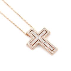 ダミアーニ ベルエポックネックレスL 750PG・ダイヤモンド 十字架 クロス
