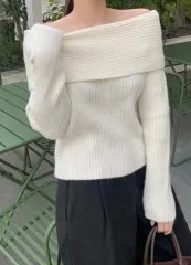 オフショルダーニット_ アイボリー
