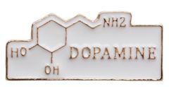 ピンバッジ ドーパミン 化学式(分子構造の記号)をデザインしたピンズ DOPAMINE 合金製 3×1.3cm 横長のサムネイル