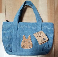 未使用となりのトトロ コルク×デニム ポケット付きランチバック M