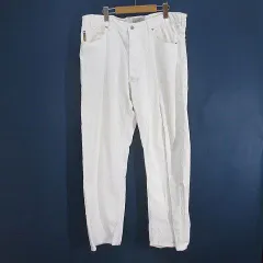 アルマーニ ジーンズ ARMANI JEANS ロング丈 コーデュロイ パンツ 33 白系 ホワイト ボタンフライ ポケットのサムネイル