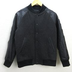 D■ユニクロ/UNIQLO 402735 ネオレザースタジアムジャンパー【M】黒 濃灰/MENS/60【中古】