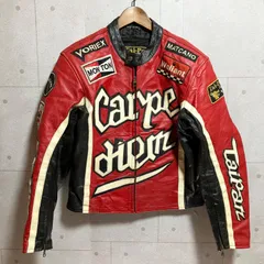 希少 Tai-Pan Multiple Patch Design Vintage Racing Jacket レーシングジャケット リアルレザー 本革 バイカー アウター パッチ ヴィンテージ バイク XL レッド ブラック 赤 黒 メンズ SG228-1