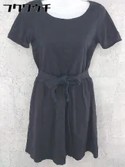 ◇ ◎ MACKINTOSH PHILOSOPHY ウエストリボン付 半袖 膝丈 ワンピース サイズ36 ブラック レディース 【中古】 【1002802070600】