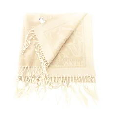 ジバンシィ GIVENCHY シルク混 ウール マフラー 総柄 イタリア製 ベージュ ☆AA★のサムネイル