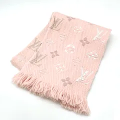LOUIS VUITTON ルイ ヴィトン エシャルプ ロゴマニア レインボー マフラー ピンク ウール85% シルク15% M73057