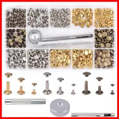 カシメセット （90Pcs/3サイズ/3色） ハトメ キット 両面ハトメキット バネ ホック工具 リベットパーツ スナップボタン カシメ打ち具セット レザークラフトスタッズ 布革細工/服装/帽子/カバン/靴/ジーンズ アクセサリー 収納ケース付き 手作り ハン