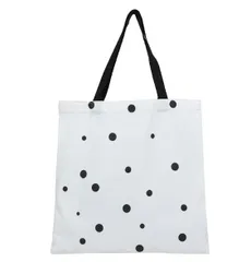 [NOVUS VENTUS] トートバッグ レディース 白 黒 ブラック ホワイト 通勤 通学 A4 シンプル カジュアル ロゴ バイカラー 買い物 使いやすい ショルダーバッグ バッグ かばん 鞄 女子 女性 れでぃーす 女性用 レディ ガール ガ [水玉]