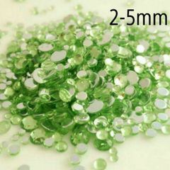 2-5mm高品質 ラインストーン 黄緑サイズミックス約2mm3mm4mm5mm