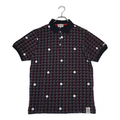 未使用品 メンズ ジャックバニー Jack Bunny!! 半袖ポロシャツ 5(L) 紺 ネイビー 総柄