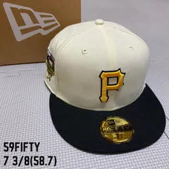 《NEWERA》ニューエラ　ピッツバーグ　パイレーツ　59FIFTY　2トーン　キャップ　オフホワイト　ブラック　つば裏　グリーン　オールスターゲーム　サイドパッチ　7 3/8