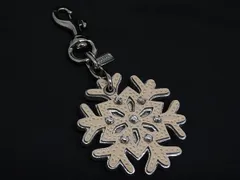 未使用　COACH キーホルダー シルバー　雪の結晶 美品】COACH キーホルダー チャーム 雪の結晶 ストーン シルバー