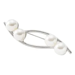 【シルバー×ワンサイズ】[Cream dot. クリームドット公式]  ブローチ フォーマル 卒業式 卒園式 入学式 入園式 ママスーツ コサージュ パール メタル バー クロス ライン 華やか ピン 上品 エレガント 大人