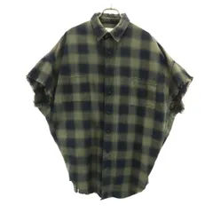 ZARA ザラ チェック柄 半袖 シャツ M カーキ ORIGINAL DENIM 1975 メンズ 古着