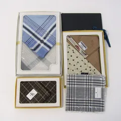 カルバンクライン/レノマ他 ハンカチ 未使用 NINO CERRUTI等 5点セット まとめて 大量 ブランド メンズ Calvin klein etc