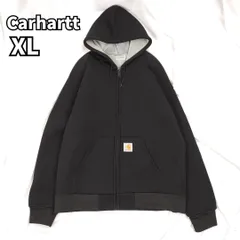 【極上の暖かさと無骨なタフネス✨】　カーハート　スウェットフルジップパーカー 裏起毛の快適さ　黒　Ｌ