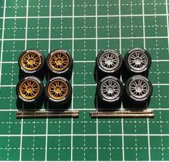 カスタムホイール　タイヤ　カスタムパーツ　1/64 1 64 1:64 トミカ ホットウィール MINI GT マジョレット　等に最適　RE30 2色