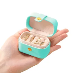 新品 IM-Doiry ジュエリーボックス 携帯用 持ち運び 小箱 ジュエリー 宝石箱 ジュエリー収納 アクセサリーケース 小物入れ 指輪 ピアス 出張 旅行 (グリーン)
