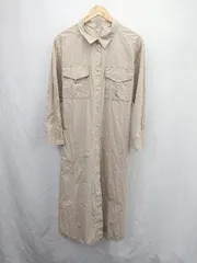 ◇ ⊂ niko and … ニコアンド シャツ風 長袖 ロング ワンピース サイズ3 ベージュ レディース E  【1506130012566】