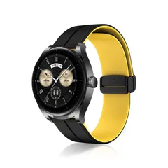 【新着商品】Watch Buds/Amazfit Bip Watch 5 Ultimate/Huawei 対応 シリコン製 WATCH 弾力性 交換バンド 5/HUAWEI 磁気バックル付き 22MM VivoWatch 交換ベルト コンパチブル 46mm/A