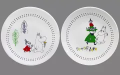 【中古】皿・茶碗 ムーミン＆リトルミイ＆スナフキン ムーミンの丸皿豪華2枚セット 「ムーミン」 cookpad plus(クックパッド プラス) 2022年1月号 冬号 付録