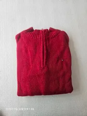 (衣類の片付け) Tommy Hilfiger(トミーヒルフィガー) 赤 ハーフジップ ニット 12 ／ 14