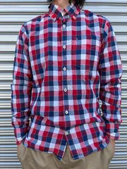 トミーヒルフィガー 長袖 ボタンダウンチェックシャツ メンズL相当