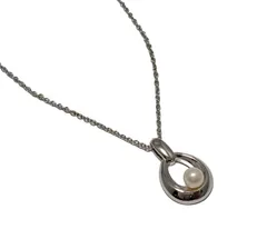 新品同様 タサキ ネックレス ベビーパール SV925 ペンダント 4.5ｍｍ ティアドロップ 淡水真珠 チェーンネックレス パールネックレス ＴＡＳＡＫＩ アクセサリー