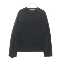 JIL SANDER (ジルサンダー) ノーカラー フライフロント 比翼 ラグランスリーブ ウール ジャケット ネイビーのサムネイル