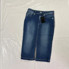 新品 未使用 タグ付き 定価6,500円 nano universe ナノユニバース レディース  デニム タイト スカート サイズ36 S インディゴ ブルー ネイビー フロントスリット おしゃれ かっこいい カジュアル