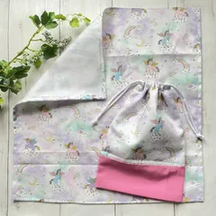 ハンドメイド＊給食袋ナフキンセット《ユニコーン紫》