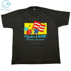 【希少】90s FRUIT OF THE LOOM BEST 50/50 Tシャツ XL USA製 シングルステッチ Rhythm & Booms フェスティバルTシャツ