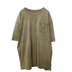 Carhartt 半袖 ポケットTシャツ 3XL位 ベージュ カーハート ビッグサイズ ロゴ 古着卸 アメリカ仕入 a704-5504