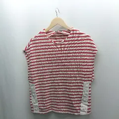 ◇ ⊂ ZARA ザラ ボーダー 袖なし カットソー サイズM レッド レディース E  【1501160038937】