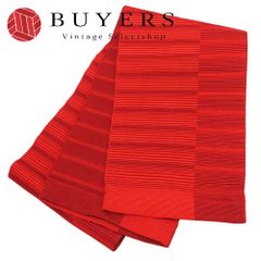 【中古】 半幅帯 ポリエステル レッド 小袋帯 和装 呉服 和服 きもの レディース 女性