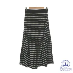 ☆美品☆ AS KNOW AS PINKY アズノゥアズピンキー ロングスカート スカート カジュアル シンプル おしゃれ レディース ブラック ホワイト ボーダー M 901-6872 送料無料 古着