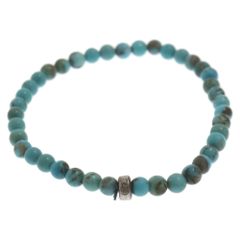 CHROME HEARTS (クロムハーツ) BEAD 4mmビーズブレス ターコイズビーズブレスレット