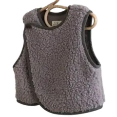 ☆ グレー ☆ 90cm ☆ ベビーベスト 男女兼用 暖かい ベビーベスト ジレ 暖かい 男の子 女の子 ボア 赤ちゃん ベビー ベビー服 重ね着 新生児 無地 アウター 冬 防寒対策 カジュアル 出産祝い 子供服 子ども服 かわいい 可愛い