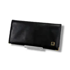 ダンヒル　dunhill　二つ折り長財布　ロングウォレット　札入れ　ブラック　黒　レザー