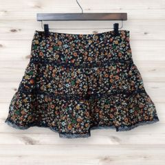 D0304 モンリフレイン MON REFRAIN ミニスカート フレアスカート 花柄 総柄