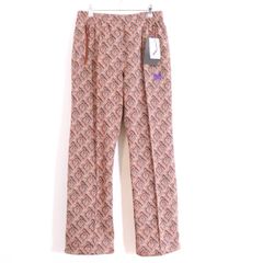 【新品】Needles ニードルス S メンズ トラックパンツ 24SS TRACK PANTS POLY JQ ジャガード OT225 オレンジ 茶色 新品 古着