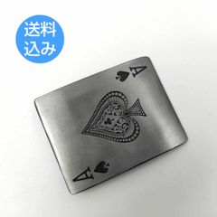 トランプ スペードのエース バックル シルバー ベルト幅4cm対応 合金製 9cm X 6cm バックルのみ