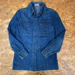 ’70s~’80s ヴィンテージ EDWIN デニムシャツ M エドウィン ワークシャツ カバーオール メンズ MEN'S アンティーク 古着